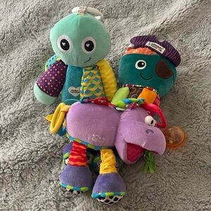 Lamaze Purple Hippo and Teal Octopus Sensory Plush Toy Three Pack